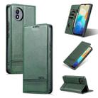 For vivo Y02A / Y02 4G Global / Y11 2023 AZNS Magnetic Calf Texture Leather Phone Case(Dark Green) - 1