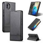 For vivo Y02A / Y02 4G Global / Y11 2023 AZNS Magnetic Calf Texture Leather Phone Case(Black) - 1