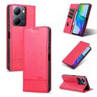 For vivo Y36 Global AZNS Magnetic Calf Texture Leather Phone Case(Red) - 1