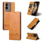 For vivo S17e AZNS Magnetic Calf Texture Leather Phone Case(Light Brown) - 1