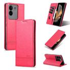 For vivo S17e AZNS Magnetic Calf Texture Leather Phone Case(Red) - 1