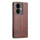 For vivo Y78+/Y78 Global AZNS Magnetic Calf Texture Leather Phone Case(Dark Brown) - 3