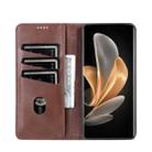 For vivo Y78+/Y78 Global AZNS Magnetic Calf Texture Leather Phone Case(Dark Brown) - 4