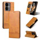 For vivo Y78+/Y78 Global AZNS Magnetic Calf Texture Leather Phone Case(Light Brown) - 1
