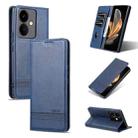 For vivo Y78+/Y78 Global AZNS Magnetic Calf Texture Leather Phone Case(Dark Blu) - 1