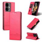 For vivo Y78+/Y78 Global AZNS Magnetic Calf Texture Leather Phone Case(Red) - 1