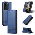 For vivo S17 AZNS Magnetic Calf Texture Leather Phone Case(Dark Blu) - 1