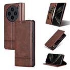 For vivo X100 AZNS Magnetic Calf Texture Leather Phone Case(Dark Brown) - 1