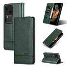 For vivo S18 AZNS Magnetic Calf Texture Leather Phone Case(Dark Green) - 1