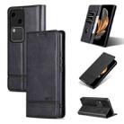 For vivo S18 AZNS Magnetic Calf Texture Leather Phone Case(Black) - 1