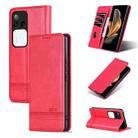 For vivo S18 Pro AZNS Magnetic Calf Texture Leather Phone Case(Red) - 1