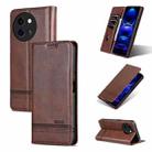 For vivo Y200i 5G/Y38/T3x AZNS Magnetic Calf Texture Leather Phone Case(Dark Brown) - 1