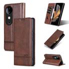 For vivo S19 AZNS Magnetic Calf Texture Leather Phone Case(Dark Brown) - 1