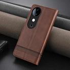 For vivo S19 AZNS Magnetic Calf Texture Leather Phone Case(Dark Brown) - 3