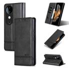 For vivo S19 AZNS Magnetic Calf Texture Leather Phone Case(Black) - 1