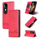 For vivo S19 AZNS Magnetic Calf Texture Leather Phone Case(Red) - 1