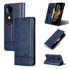 For vivo S19 Pro AZNS Magnetic Calf Texture Leather Phone Case(Dark Blu) - 1