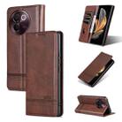 For vivo V30e AZNS Magnetic Calf Texture Leather Phone Case(Dark Brown) - 1