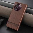 For vivo V30e AZNS Magnetic Calf Texture Leather Phone Case(Dark Brown) - 3