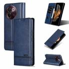 For vivo V30e AZNS Magnetic Calf Texture Leather Phone Case(Dark Blu) - 1