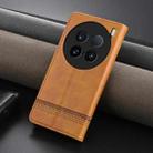 For vivo X100 Ultra AZNS Magnetic Calf Texture Leather Phone Case(Light Brown) - 3