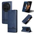 For vivo X100 Ultra AZNS Magnetic Calf Texture Leather Phone Case(Dark Blu) - 1