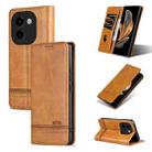 For vivo Y200 5G AZNS Magnetic Calf Texture Leather Phone Case(Light Brown) - 1