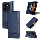 For vivo Y200 5G AZNS Magnetic Calf Texture Leather Phone Case(Dark Blu) - 1