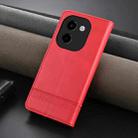 For vivo Y200 5G AZNS Magnetic Calf Texture Leather Phone Case(Red) - 3