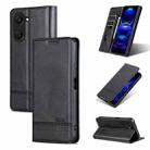 For vivo Y37 / Y37m 5G / Y36t 5G AZNS Magnetic Calf Texture Leather Phone Case(Black) - 1