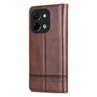 For vivo Y28 4G AZNS Magnetic Calf Texture Leather Phone Case(Dark Brown) - 3