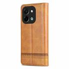 For vivo Y28 4G AZNS Magnetic Calf Texture Leather Phone Case(Light Brown) - 3