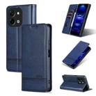 For vivo Y28 4G AZNS Magnetic Calf Texture Leather Phone Case(Dark Blu) - 1