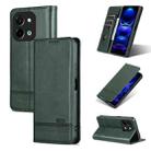 For vivo Y28 4G AZNS Magnetic Calf Texture Leather Phone Case(Dark Green) - 1