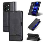 For vivo Y28 4G AZNS Magnetic Calf Texture Leather Phone Case(Black) - 1