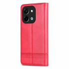 For vivo Y28 4G AZNS Magnetic Calf Texture Leather Phone Case(Red) - 3