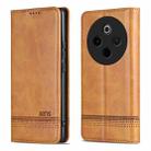 For vivo Y300 Pro AZNS Magnetic Calf Texture Leather Phone Case(Light Brown) - 3