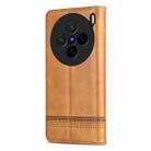 For vivo X200 AZNS Magnetic Calf Texture Leather Phone Case(Light Brown) - 3