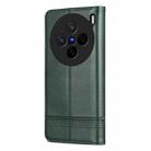 For vivo X200 AZNS Magnetic Calf Texture Leather Phone Case(Dark Green) - 3