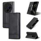 For vivo X200 AZNS Magnetic Calf Texture Leather Phone Case(Black) - 1