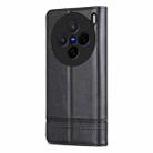 For vivo X200 AZNS Magnetic Calf Texture Leather Phone Case(Black) - 3