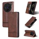 For vivo X200 Pro mini AZNS Magnetic Calf Texture Leather Phone Case(Dark Brown) - 1