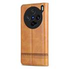 For vivo X200 Pro mini AZNS Magnetic Calf Texture Leather Phone Case(Light Brown) - 3