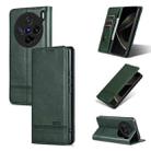 For vivo X200 Pro mini AZNS Magnetic Calf Texture Leather Phone Case(Dark Green) - 1