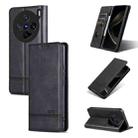 For vivo X200 Pro mini AZNS Magnetic Calf Texture Leather Phone Case(Black) - 1