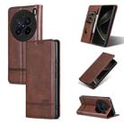 For vivo X200 Pro AZNS Magnetic Calf Texture Leather Phone Case(Dark Brown) - 1