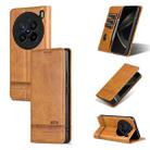 For vivo X200 Pro AZNS Magnetic Calf Texture Leather Phone Case(Light Brown) - 1