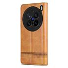 For vivo X200 Pro AZNS Magnetic Calf Texture Leather Phone Case(Light Brown) - 3