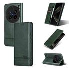 For vivo X200 Pro AZNS Magnetic Calf Texture Leather Phone Case(Dark Green) - 1
