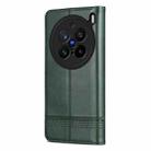 For vivo X200 Pro AZNS Magnetic Calf Texture Leather Phone Case(Dark Green) - 3
